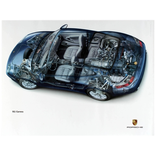 167 - Advertising Poster Porsche 911 Carrera Dealer Showroom. Original vintage dealer showroom advertising... 