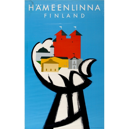 247 - Travel Poster Finland Hameenlinna. Original vintage travel advertising poster for Hameenlinna Finlan... 