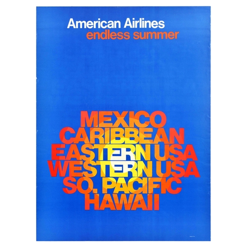 248 - Travel Poster American Airlines Endless Summer Sun. Original vintage travel poster American Airlines... 