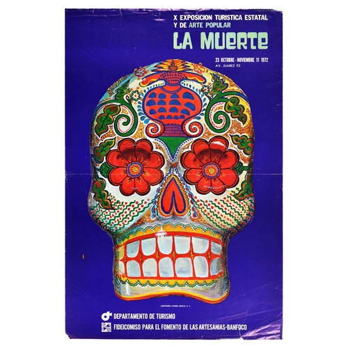 249 - Travel Poster La Muerte Art Exhibition Mexico. Original vintage travel poster for X Exposicion Turis... 