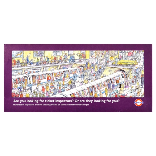 254 - Travel Poster Ticket Inspectors TFL London Underground Purple Steven Appleby. Original travel poster... 