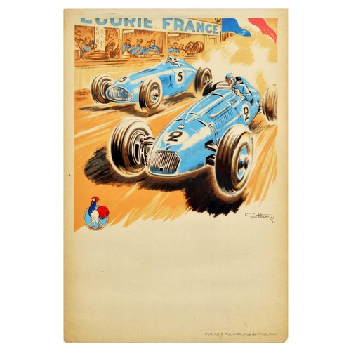 269 - Sport Poster Ecurie France Talbot Delahaye Car Racing Geo Ham. Original vintage motor sport poster -... 