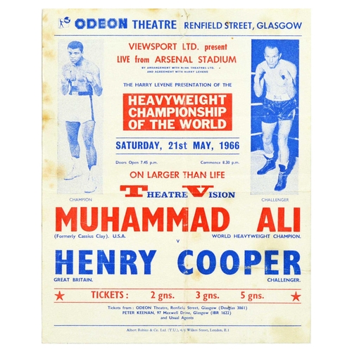 272 - Sport Poster Muhammad Ali Henry Cooper Boxing Heavyweight. Original vintage sport advertising poster... 