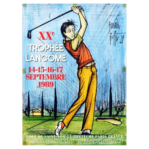 282 - Sport Poster Trophee Lancome Golf Tournament Golfer Buffet 1989. Original vintage sport poster for 2... 