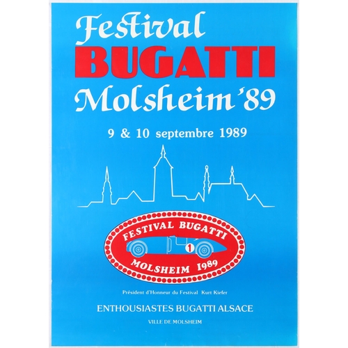 283 - Sport Poster Festival Bugatti Molsheim France. Original vintage Sport Poster Festival Bugatti Molshe... 