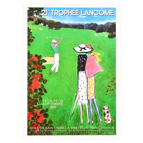 284 - Sport Poster Trophee Lancome Golf Tournament Cassigneul 1990. Original vintage sport poster for 21st... 