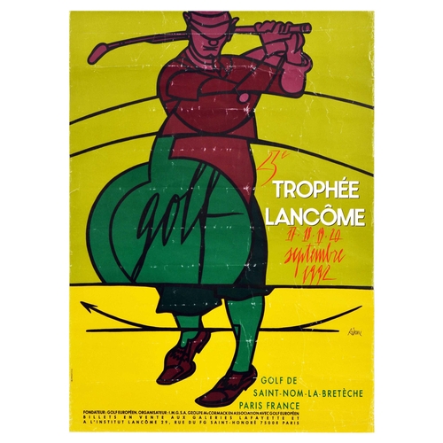 286 - Sport Poster Trophee Lancome Golf Tournament Adami Golfer 1992. Original vintage sport poster for 23... 