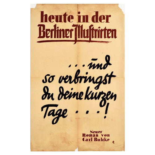 34 - Advertising Poster Set Berliner Kolnische Illustrierte Zeppelin War Goethe Carl Bulcke Hockey. Set o... 