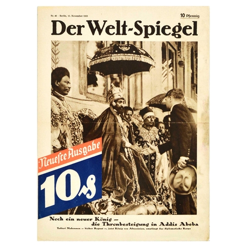 38 - Advertising Poster Set Der Welt Spiegel Hoover Ballet King Haile Selassie Coolidge Kent. Set of 11 o... 