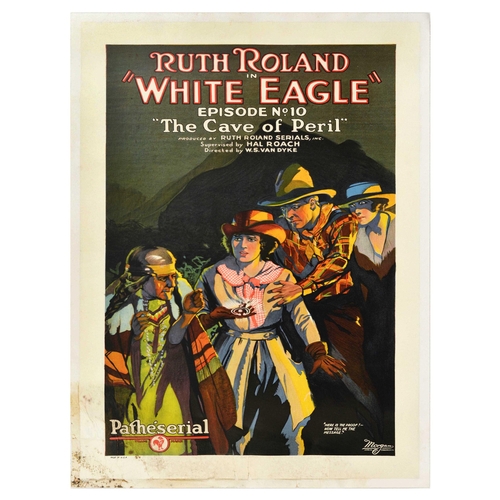 407 - Movie Poster Ruth Roland White Eagle Western Cave Of Peril. Original antique movie poster for Ruth R... 