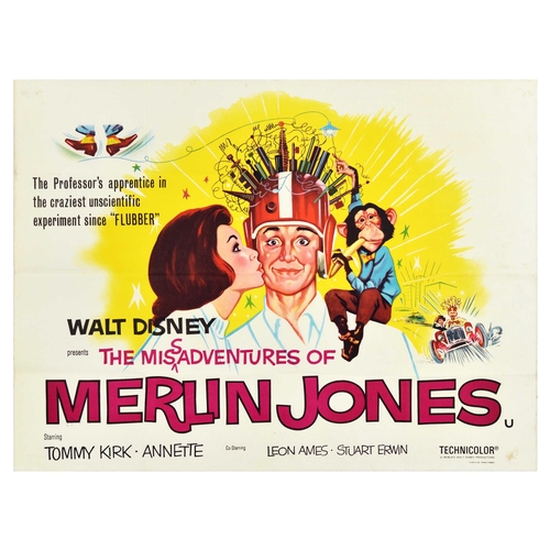 420 - Movie Poster Misadventures Of Merlin Jones SciFi. Original vintage movie poster for The Misadventure... 