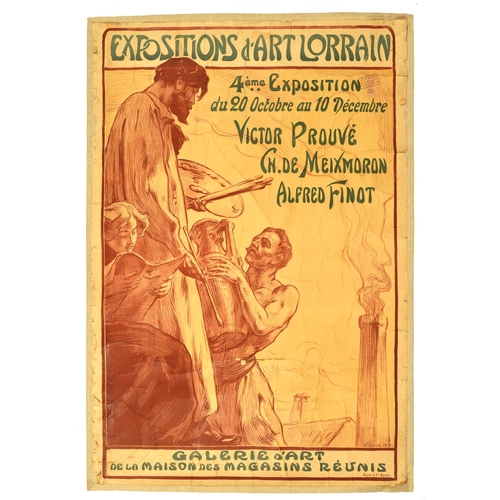 6 - Advertising Poster Victor Emile Prouve Art Exhibition Lorrain France. Original vintage advertising p... 