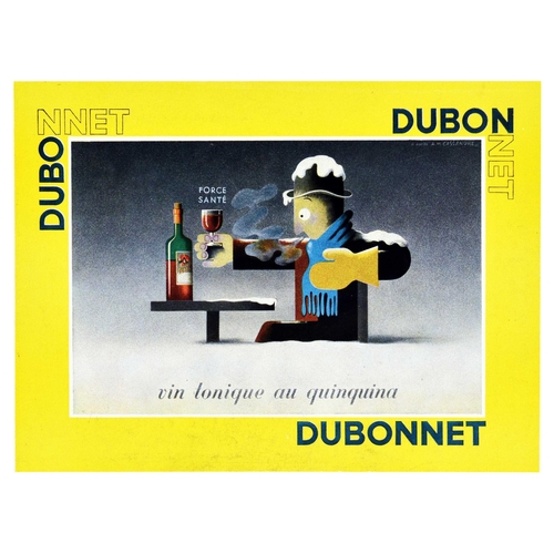 66 - Advertising Poster Dubonnet Cassandre Art Deco Wine Alcohol Drink Tonic . Original vintage alcohol d... 