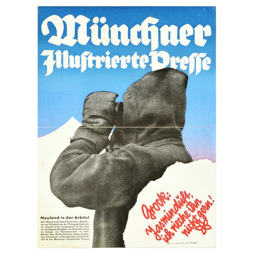 67 - Advertising Poster Arctic Icebreaker Sedov Munchner Illustrierte Presse. Original vintage advertisin... 
