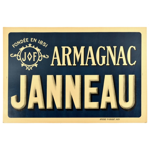 7 - Advertising Poster Advertising Poster Armagnac Janneau France Alcohol. Original vintage drink advert... 