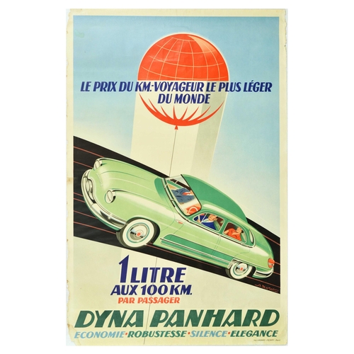 78 - Advertising Poster Dyna Panhard Automobile Car France. Original vintage advertising poster for Dyna ... 