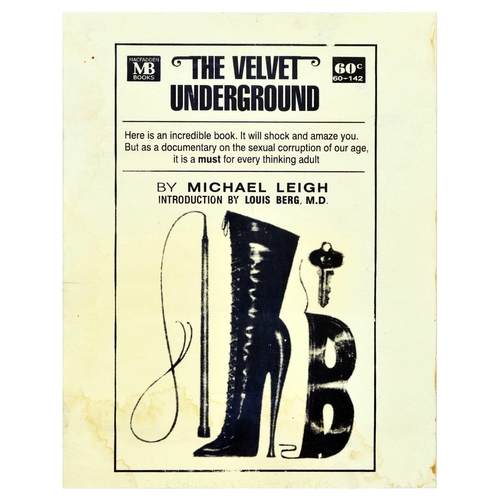 81 - Advertising Poster The Velvet Underground Michael Leigh Book. Original vintage book promotion advert... 