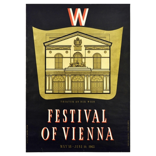 82 - Advertising Poster Theatre Festival Vienna Wien Austria. Original vintage advertising poster for The... 