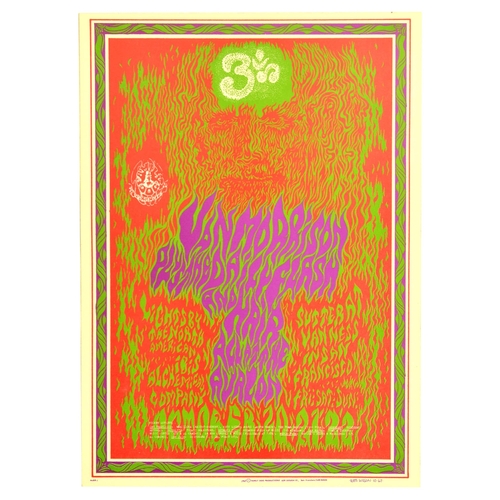 92 - Advertising Poster Van Morrison Hippie Psychedelic Om India Family Dog. Original vintage advertising... 