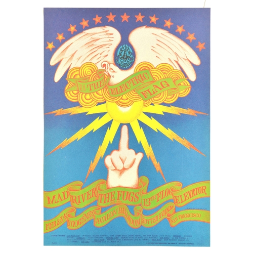 99 - Advertising Poster The Electric Flag Avalon Ballroom. Original vintage music advertising poster for ... 