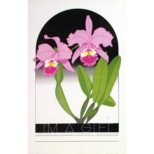 149 - Advertising Poster Orchids by Ken Perry. Original vintage poster: Orchids by Ken Perry. Art Deco ima... 