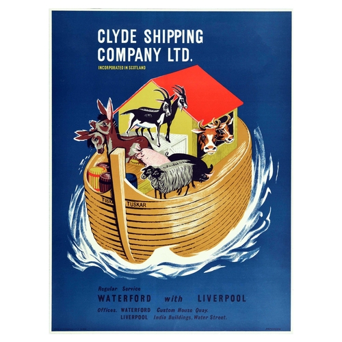 17 - Advertising Poster Shipping Company Noahs Arc. Original vintage advertising poster for Clyde Shippin... 