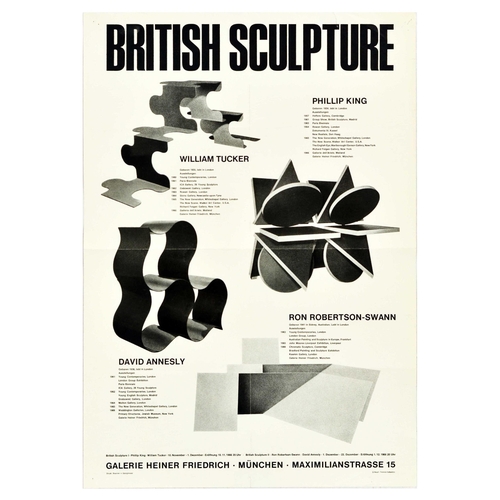 31 - Advertising Poster British Sculpture Tucker King Annesly Robertson Swann. Original vintage advertisi... 