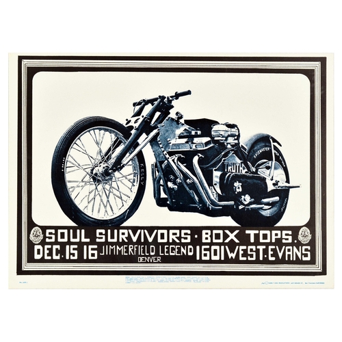 49 - Advertising Poster Soul Survivor Box Tops Jimmerfield Legend Denver Motorcycle. Original vintage adv... 