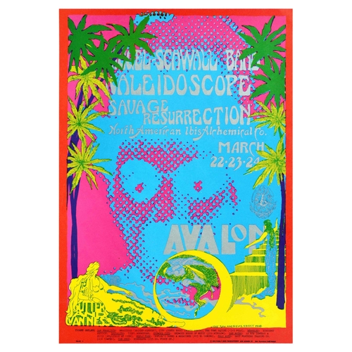 53 - Advertising Poster Siegel Schwall Kaleidoscope Savage Resurrection Avalon Ballroom Psychedelic Neon.... 