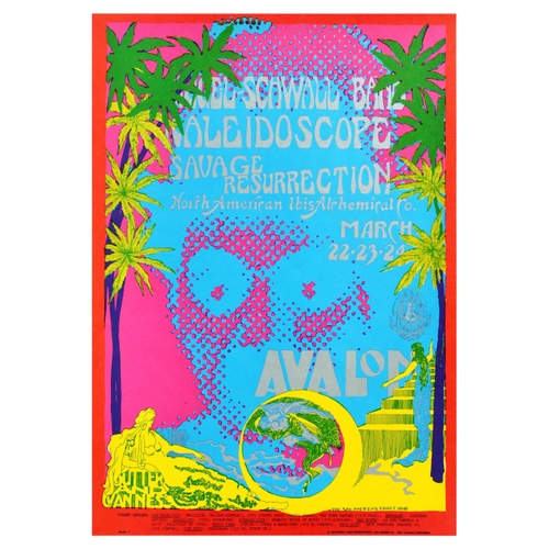 56 - Advertising Poster Siegel Schwall Kaleidoscope Savage Resurrection Avalon Ballroom Psychedelic Neon.... 