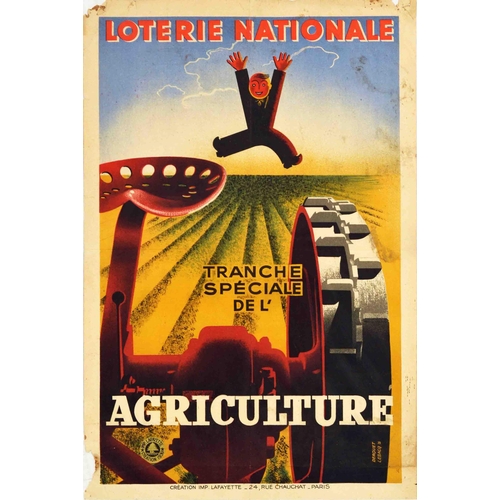 15 - Advertising Poster Loterie Nationale Agriculture Lottery France. Original vintage poster for the Fre... 