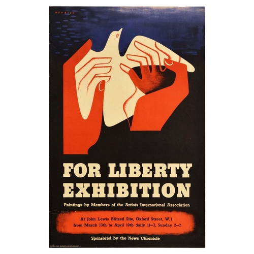 17 - Advertising Poster Liberty Exhibition WWII Henrion Dove London Blitz West End. Original vintage adve... 