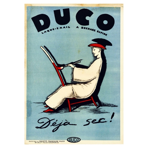 21 - Advertising Poster Duco Enamel Lacquer Paint Art Deco. Original vintage advertising poster for Duco ... 