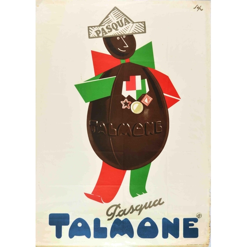 35 - Advertising Poster Pasqua Talmone Easter Chocolate Egg Italy. Original vintage advertising poster fo... 
