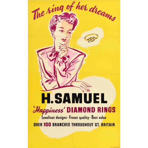 41 - Advertising Poster H Samuel Diamond Rings Jewellery. Original vintage advertising poster for H. Samu... 