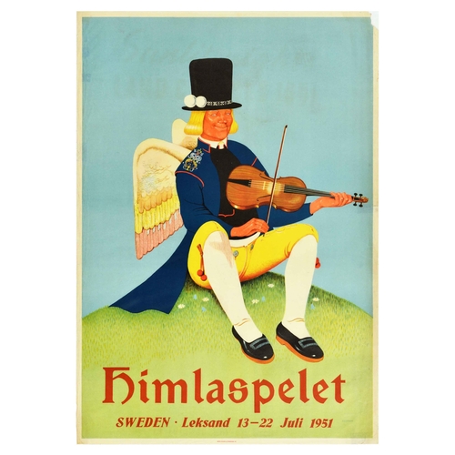 44 - Advertising Poster Himlaspelet Leksand Sweden Heavenly Play Angel Violin. Original vintage advertisi... 