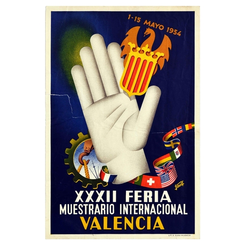 48 - Advertising Poster Valencia Trade Fair Midcentury Modern. Original vintage advertising poster for XX... 