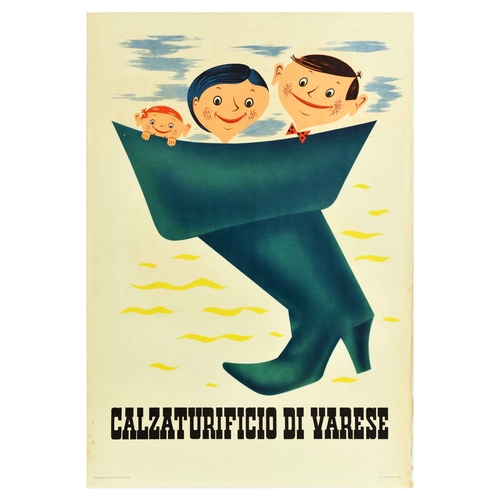 49 - Advertising Poster Varese Shoemakers Italy Lombardy Calzaturificio. Original vintage poster advertis... 