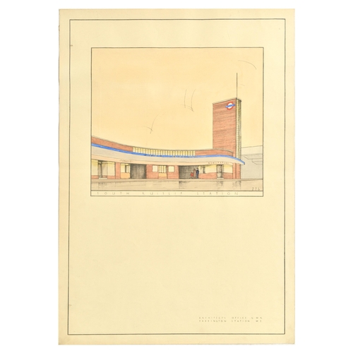 11 - London Underground Poster South Ruislip Station Art Deco Architecture GWR Brian Lewis. Original hand... 