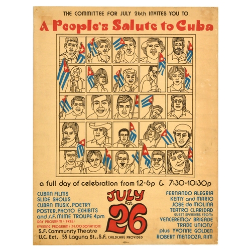 133 - Advertising Poster People Salute To Cuba USA. Original vintage advertising poster - A People�s Salut... 