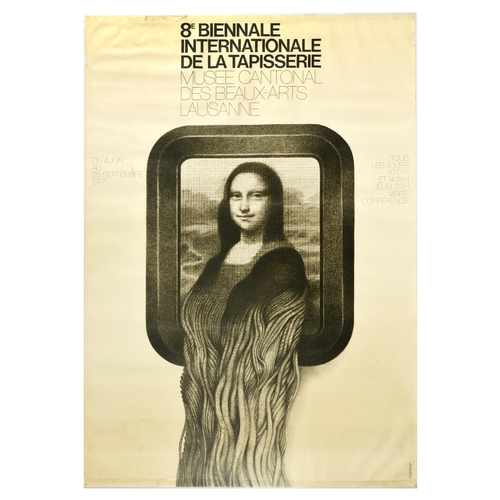 149 - Advertising Poster Tapestry Biennale Lausanne Mona Lisa. Original vintage advertising poster for 8th... 