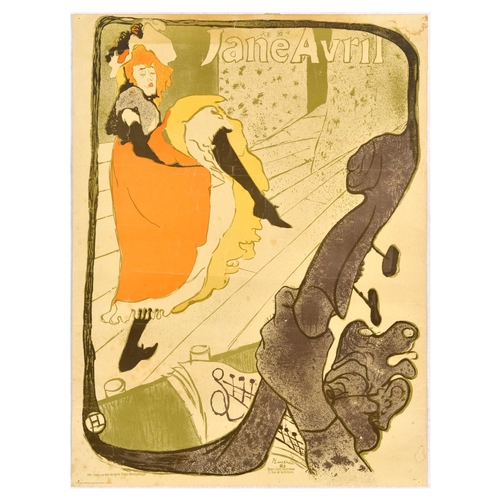 165 - Advertising Poster Jane Avril Can Can Dancer Toulouse Lautrec. Vintage reproduction of an advertisin... 