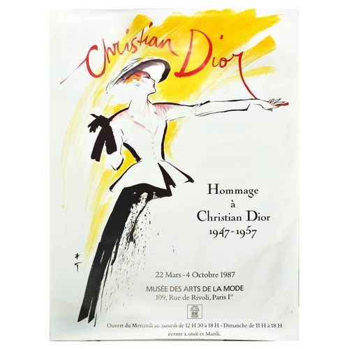 182 - Advertising Poster Christian Dior Fashion Rene Gruau. Original vintage advertising poster for Hommag... 