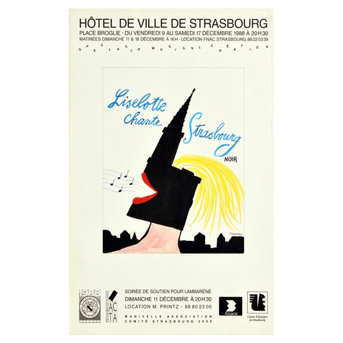 184 - Advertising Poster Liselotte Chante Strasbourg Tomi Ungerer. Original vintage advertising poster for... 