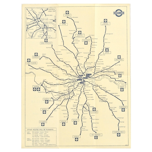 19 - London Underground Set Trolley Bus Tramways Maps Twickenham Teddington. Set of seven original vintag... 