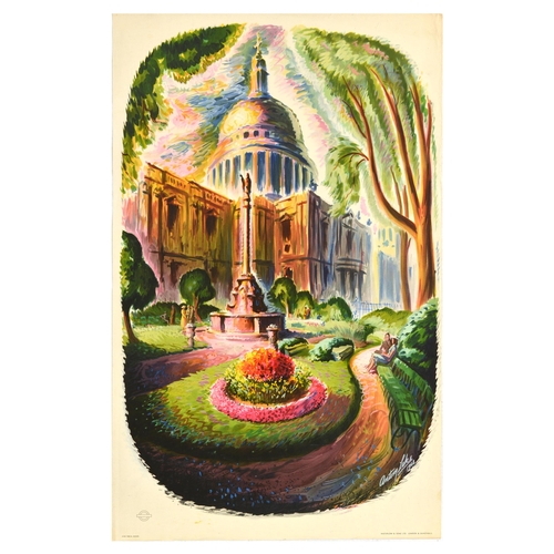 21 - London Underground Poster LT St Pauls Cathedral Gardens Antony Lake. Original vintage travel adverti... 