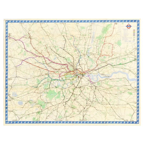 24 - London Underground Poster London Transport Visitors London Map. Original vintage London Transport tr... 