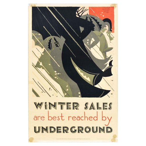 31 - London Underground Poster Art Deco McKnight Kauffer Winter Sales. Official vintage London Transport ... 