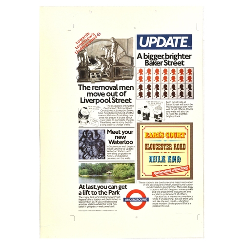34 - London Underground Poster Evening Standard Update Headlines Frank Dickens. Rare original vintage pri... 