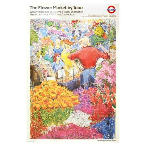 36 - London Underground Poster Flower Market by Tube Kay Gallwey. Original vintage London Underground pos... 